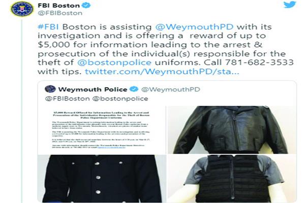 الشرطة تعرض مسروقاتها في بوسطن