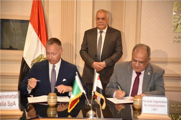 فعاليات توقيع الشراكة بين الهيئة العربية للتصنيع وشركة راينميتال الإيطالية العالمية