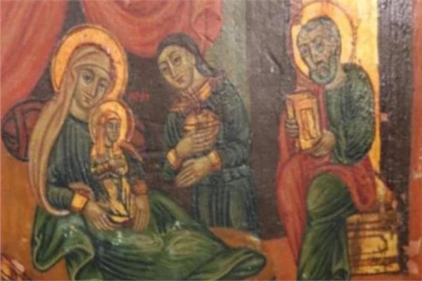  أيقونة أثرية تصور ميلاد السيدة ‏العذراء مريم