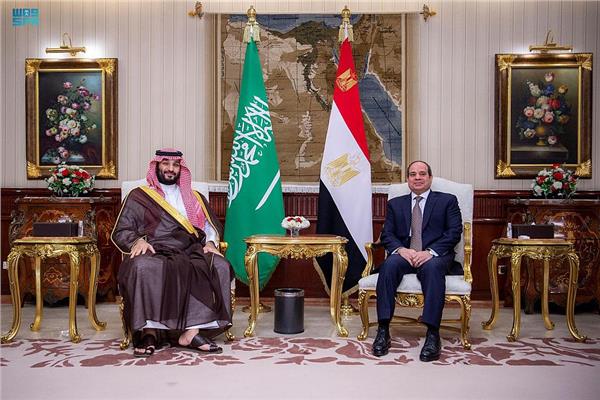 الرئيس السيسي خلال استقباله ولى العهد السعودي
