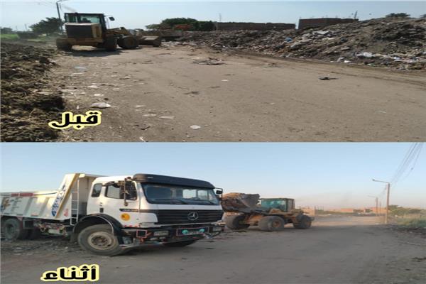 محافظة الجيزة ترفع 10 الأف طن مخلفات صلبة بأوسيم 