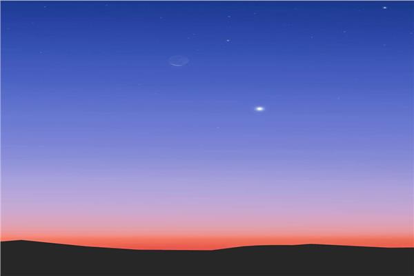 The end of the monthly moon trip near the “elusive planet” at dawn on Monday
