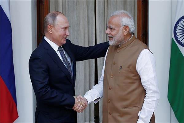  الرئيس الروسي فلاديمير بوتين و رئيس الوزراء الهندي ناريندرا مودي