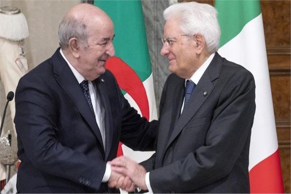 الرئيس الإيطالي سيرجيو ماتاريلا ونظيره الجزائري عبد المجيد تبون