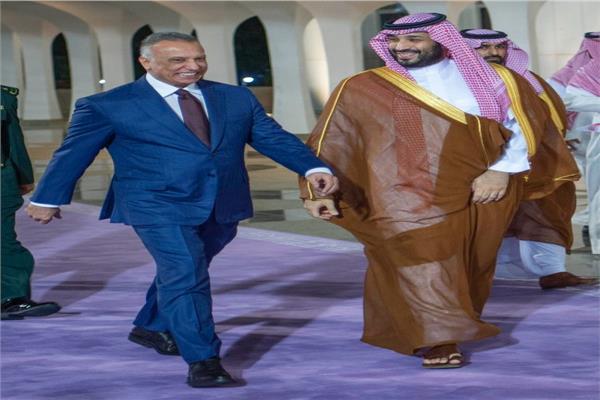 الأمير محمد بن سلمان ومصطفي الكاظمي
