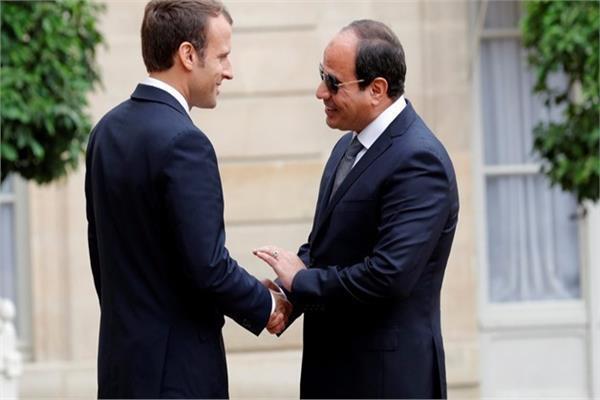 الرئيس عبدالفتاح السيسي مع الرئيس الفرنسى ايمانويل ماكرون
