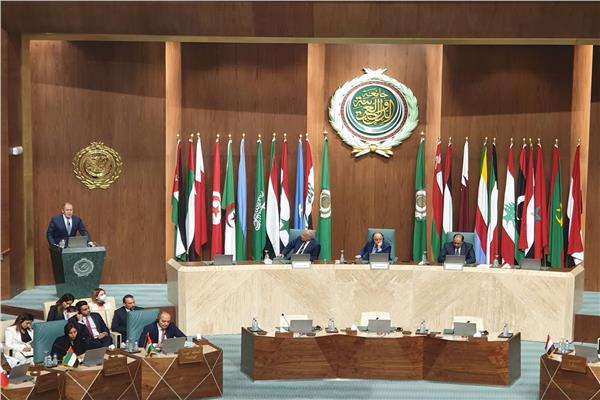 سيرجي لافروف وزير الخارجية الروسي خلال كلمته امام جامعة الدول العربية
