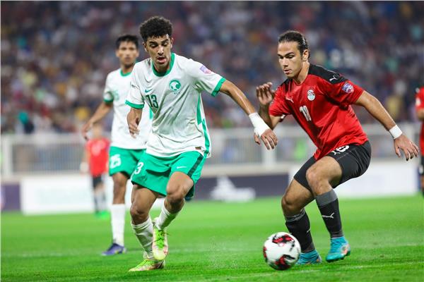 صورة من مباراة مصر والسعودية 