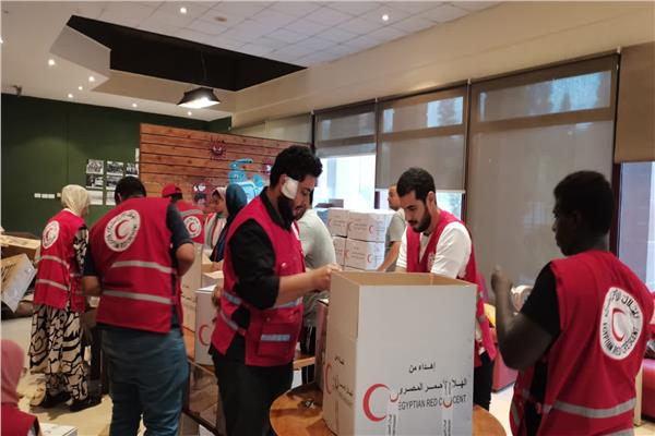 الهلال الأحمر المصري يرسل مساعدات عاجلة للشعب الفلسطيني