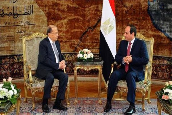 الرئيس السيسي والرئيس اللبناني - أرشيفية