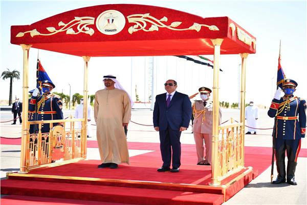 الرئيس السيسي خلال استقباله الشيخ محمد بن زايد رئيس دولة الإمارات