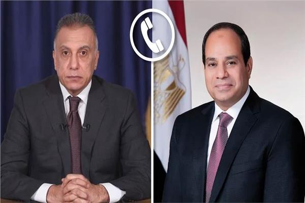 الرئيس السيسي ومصطفى الكاظمي رئيس الوزراء العراقي