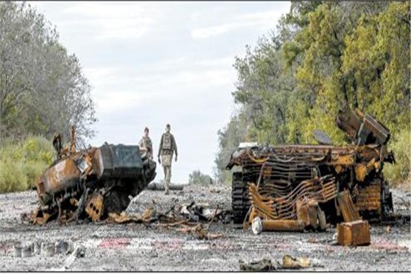 مركبات عسكرية مدمرة فى منطقة خاركيف 