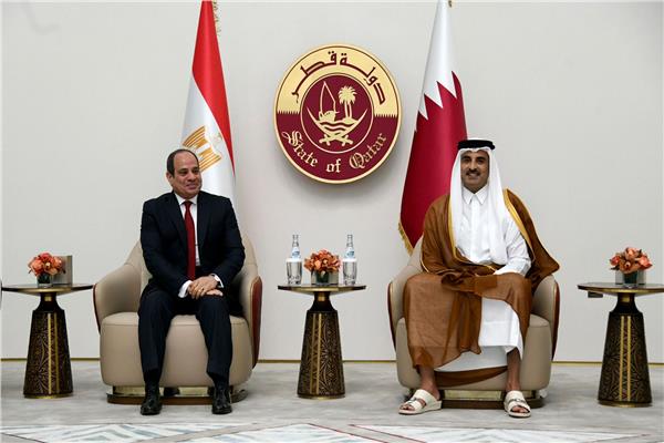 الرئيس السيسي وأمير قطر تميم بن حمد