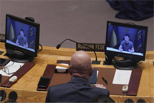 روسيا تطالب حضور زيلينسكي جلسات مجلس الامن حضورياً