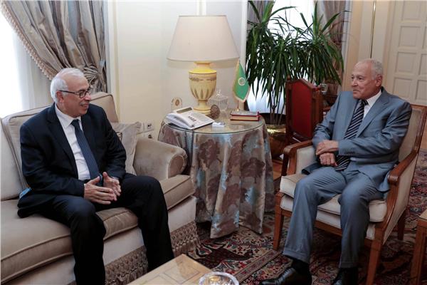 الأمين العام للجامعة العربية خلال حواره مع علي حسن رئيس تحرير وكالة أنباء الشرق الأوسط