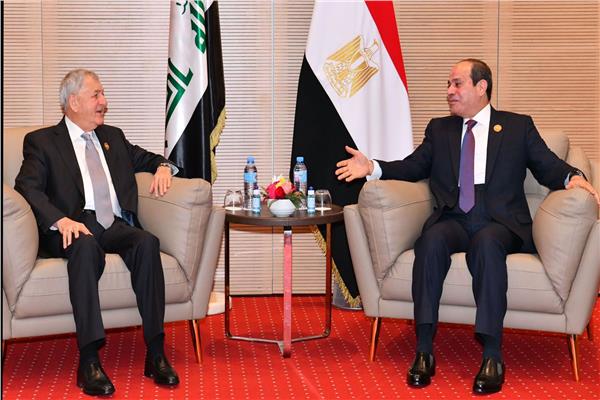 الرئيس السيسي ونظيره العراقي عبد اللطيف رشيد