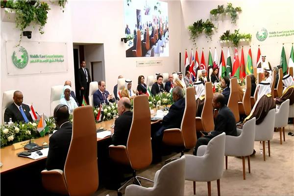 زعماء العرب في جلسة أجتماع مبادرة الشرق الأوسط الأخضر