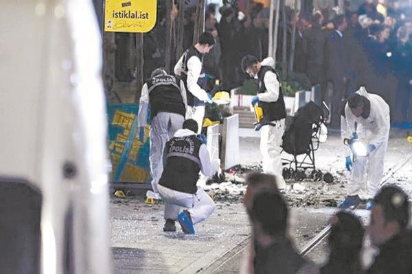 موقع التفجير فى اسطنبول