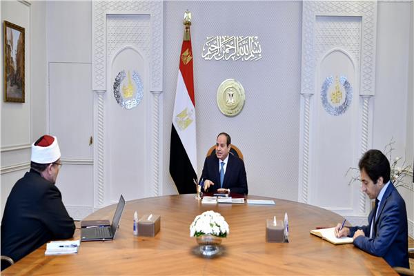 الرئيس السيسي خلال اجتماعه مع وزير الأوقاف