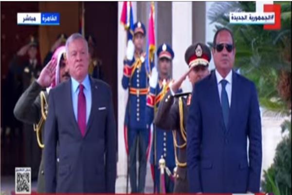 الرئيس السيسي يستقبل ملك الأردن بقصر الاتحادية 