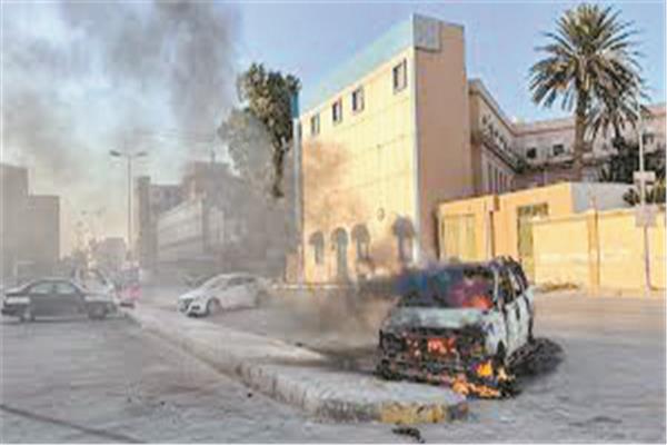 أحد أشكال الدمار فى الهجوم الذى استهدف العاصمة طرابلس فى أغسطس الماضى