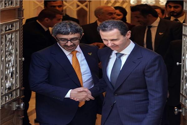 الرئيس السوري بشارالأسد ووزير الخارجية الإماراتي عبدالله بن زايد