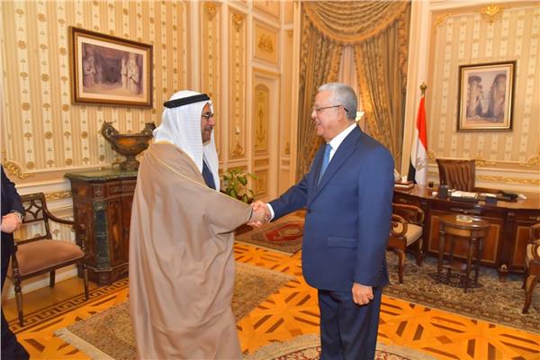 المستشار الدكتور حنفي جبالي رئيس مجلس النواب يستقبل رئيس البرلمان العربي 