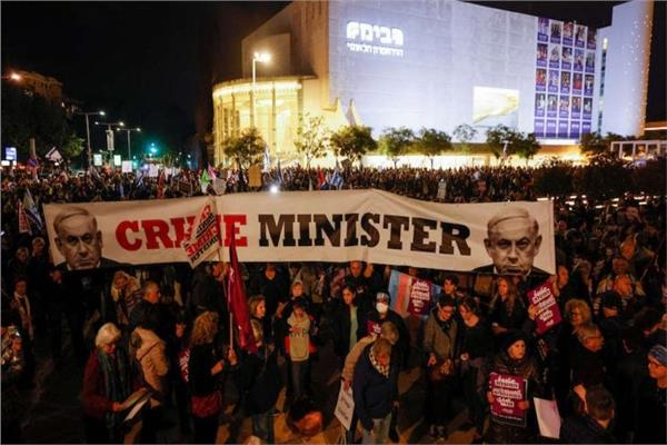 آلاف الإسرائيليين يتظاهرون  ضد حكومة نتنياهو  