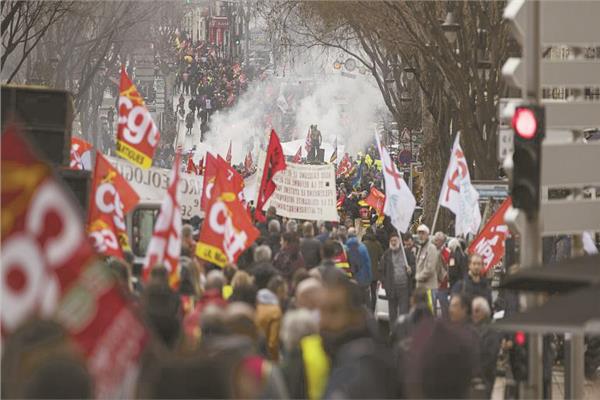 احتجاجات سابقة فى باريس ضدّ إصلاح نظام التقاعد