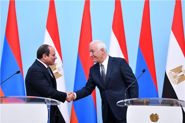  الرئيس عبد الفتاح السيسي والرئيس الأرميني فاهاجن خاتشاتوريان