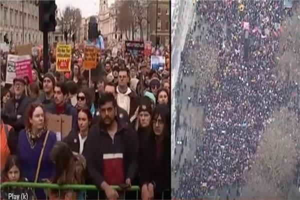 المظاهرات في بريطانيا