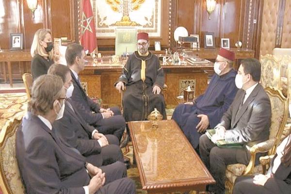 لقاء سابق بين العاهل المغربى الملك محمد السادس ورئيس وزراء إسبانيا بيدرو سانشيز