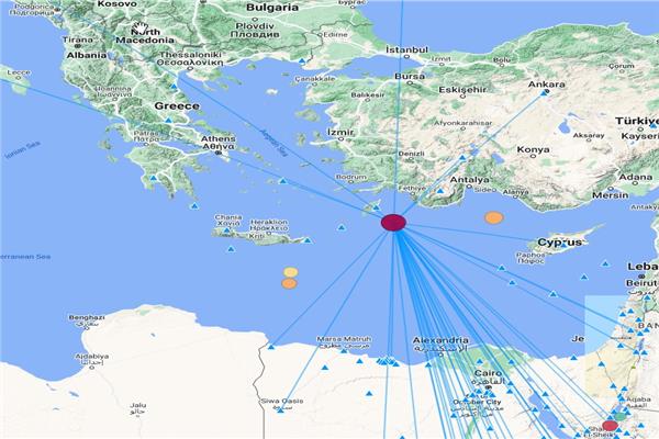 زلزل تركيا على بُعد 950 كم من القاهرة