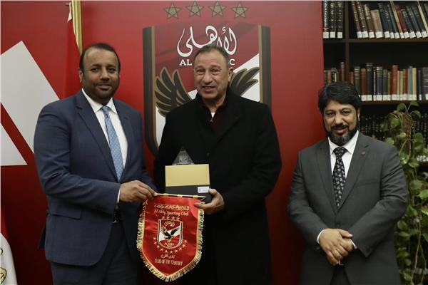 محمود الخطيب، رئيس النادي الأهلي و عيسى ‏الحزامي، رئيس مجلس إدارة الشارقة الرياضي