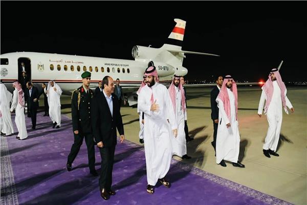 ولي العهد السعودي يستقبل الرئيس السيسي