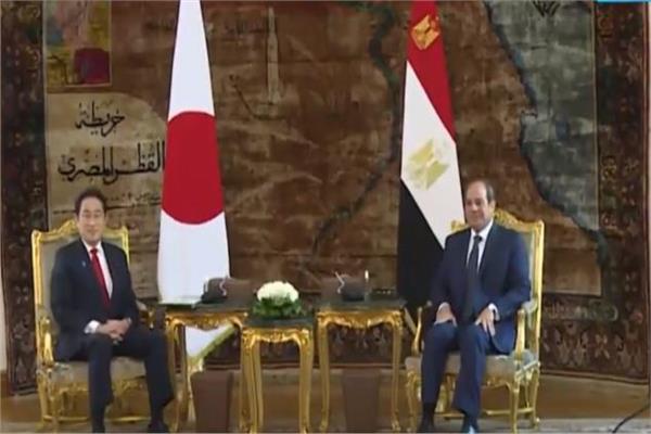 الرئيس السيسي يستقبل رئيس الوزراء الياباني بقصر الاتحادية