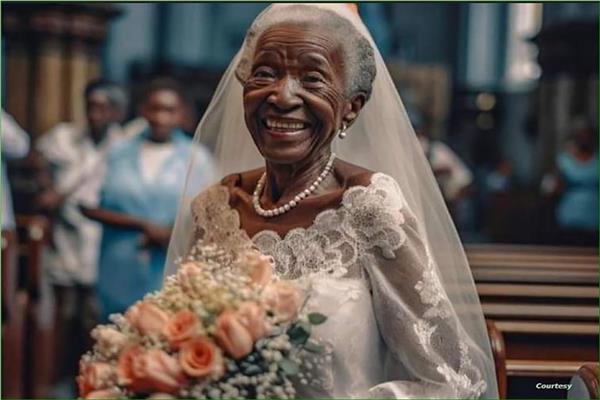 زواج سيدة بعمر الـ 103 أعوام