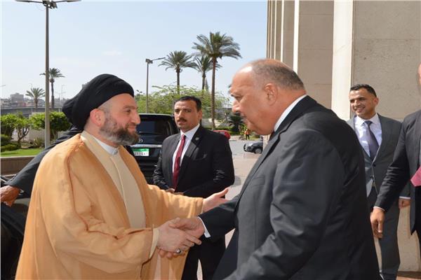استقبال سامح شكري لرئيس تيار الحكمة الوطني العراقي