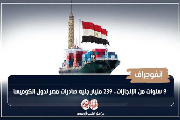 إنفوجراف| 9 سنوات من الإنجازات.. 239 مليار جنيه صادرات مصر لدول الكوميسا