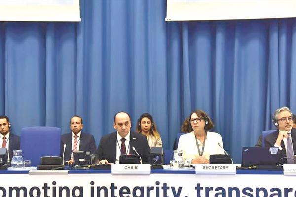 الوزير عمرو عادل خلال رئاسته مؤتمر الدول الأطراف فى اتفاقية مكافحة الفساد