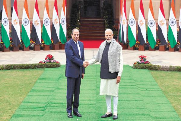  الرئيس عبدالفتاح السيسى فى لقاء سابق مع رئيس وزراء الهند 
