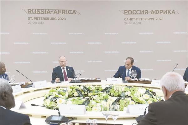 جانب من مشاركة  الرئيس السيسى فى القمة الروسية الأفريقية
