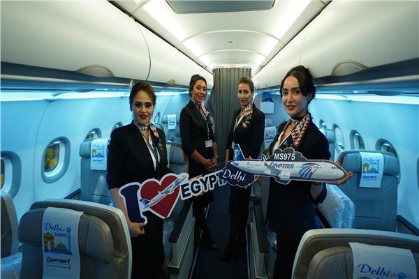مصرللطيران  تطلق أولي رحلاتها إلى العاصمة الهندية نيودلهي 