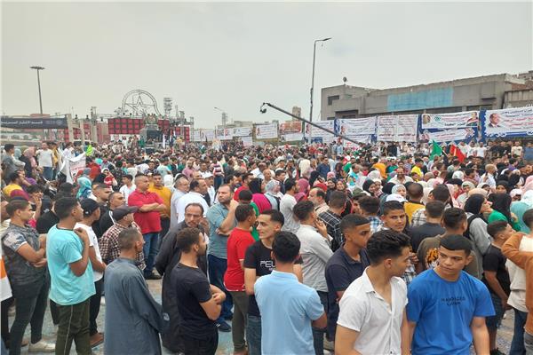 احتفالية ومسيرات حاشدة بميدان المؤسسة بشبرا الخيمة بمحافظة القليوبية