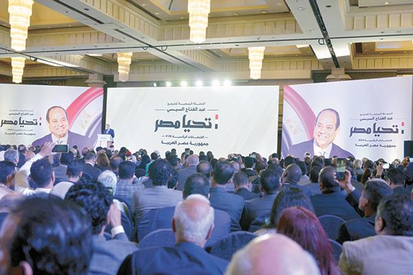 الانتخابية الرسمية للمرشح الرئاسى عبدالفتاح السيسى خلال المؤتمر الصحفى