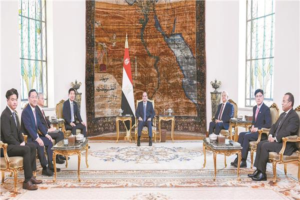 الرئيس عبدالفتاح السيسى خلال اجتماعه مع مدير عام منظمة الصحة العالمية والوفد المرافق له