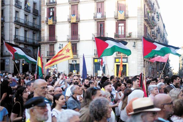 مظاهرات فى مدريد تندد بالعدوان الإسرائيلى على غزة