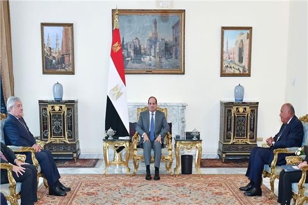 الرئيس عبد الفتاح السيسي وجانب من اللقاء