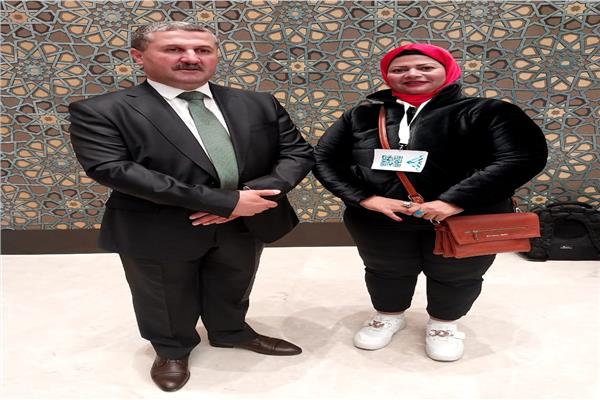 وزير السياحة الليبي مع محررة بوابة أخبار اليوم